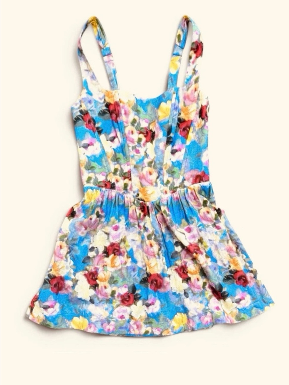 Show Me Your MuMu Nina Blue Floral Square-Neck Mini Dress - Picture 5 of 6